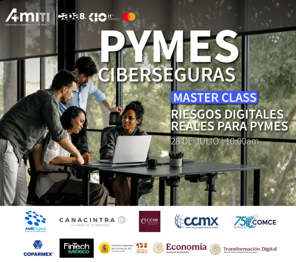Banner Masterclass Pymes Ciberseguras AMITI y Mastercard